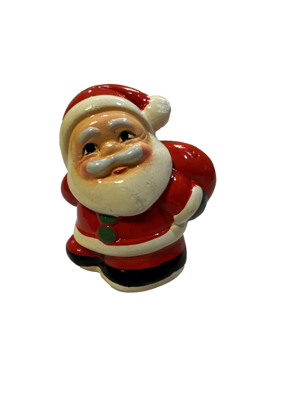 Vintage Ceramic Santa Claus Figurine Pencil Sharpener Kitsch Christmas Japan VTG